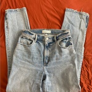 Abercrombie and Fitch 90s Straight Ultra High Rise Curve Love Jeans with Slit